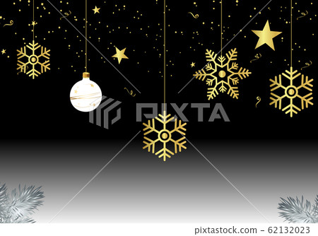 Vector illustration of christmas black background with snowflakes and star. 62132023