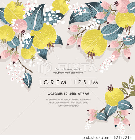 Vector illustration of a floral frame in spring - Stock Illustration ...