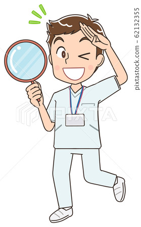 Nurse man nurse cartoon illustration - Stock Illustration [62132355