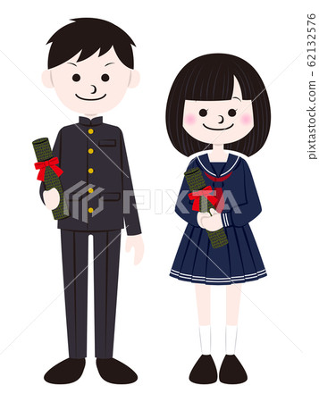 Junior high school student_graduation - Stock Illustration [62132576 ...