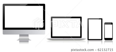 Desktop, laptop, smartphone and tablet-white background 62132715