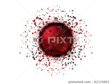Pixelated red sphere dispersed Pixelated red sphere dispersed 62133661
