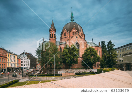 Oslo, Norway. Trefoldighetskirken - Holy Trinity Church at Akersgata Street. Summer Day 62133679
