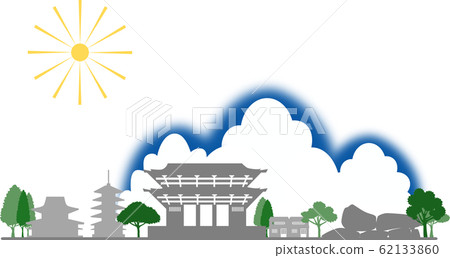 奈良剪影顏色夏天 62133860