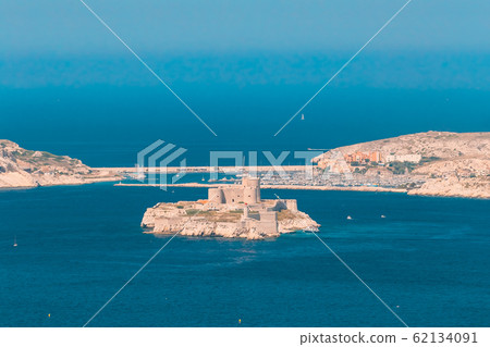 Marseilles, France. Aerial view of If Castle in Marseilles, France 62134091