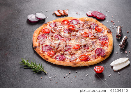 Pepperoni Pizza with Mozzarella cheese Pepperoni Pizza with Mozzarella cheese 62134540