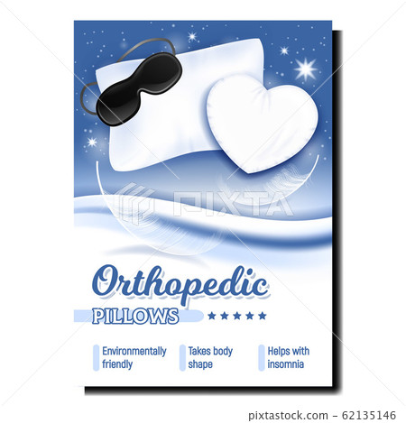Orthopedic Soft Pillows Advertising Poster Vector Orthopedic Soft Pillows Advertising Poster Vector 62135146