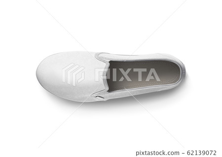 Blank white slip-on shoe design mockup, top view, clipping path, Blank white slip-on shoe design mockup, top view, clipping path, 62139072