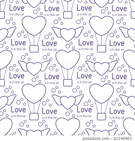 Vector seamless pattern Valentine's Day Love Heart - Stock Illustration ...
