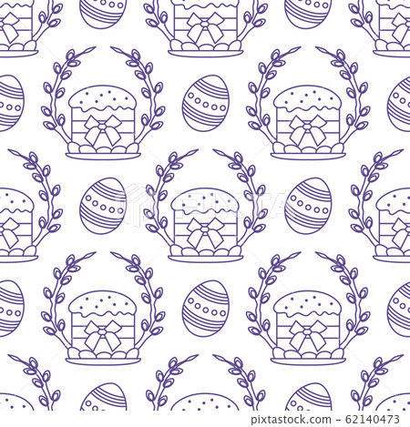Vector seamless pattern Easter symbols Festive Egg Vector seamless pattern Easter symbols Festive Egg 62140473