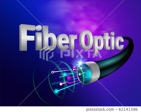 The most powerful and modern digital fiber optic technology Communicate the future world. Vector realistic File 62141386