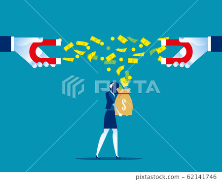 Attracting money bag of population. Concept social 62141746