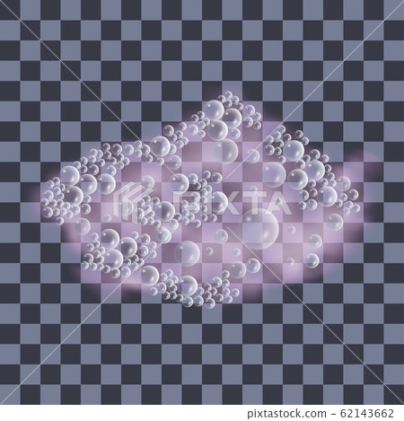 Pink soap foam with bubbles on transparent background. Vector illustration Pink soap foam with bubbles on transparent background. Vector illustration 62143662
