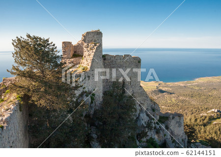 Kantara Castle overlooking the sea on Kyrenia mountains Kantara Castle overlooking the sea on Kyrenia mountains 62144151
