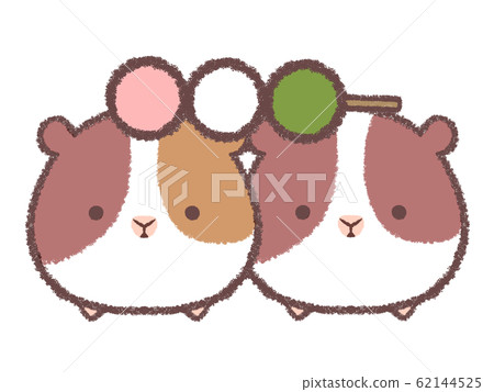 Tricolor dumpling and guinea pig Tricolor dumpling and guinea pig 62144525