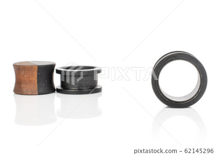 Stylish ear plug isolated on white Stylish ear plug isolated on white 62145296