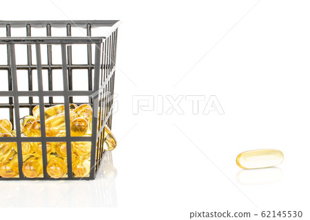 Golden fish oil isolated on white 62145530