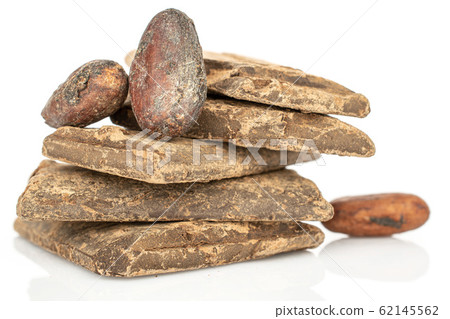 Brown cocoa bean isolated on white Brown cocoa bean isolated on white 62145562