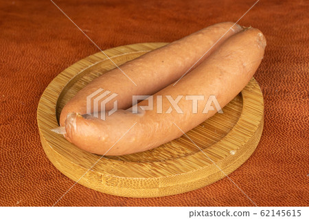 German pork sausage on cognac leather German pork sausage on cognac leather 62145615