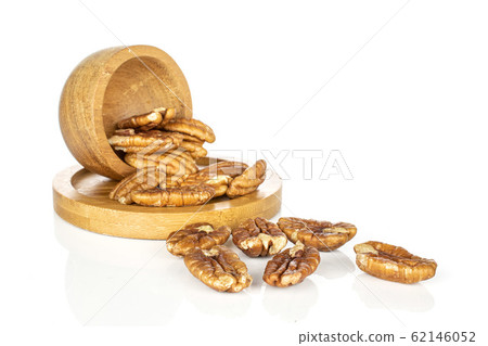 Brown pecan nut isolated on white Brown pecan nut isolated on white 62146052
