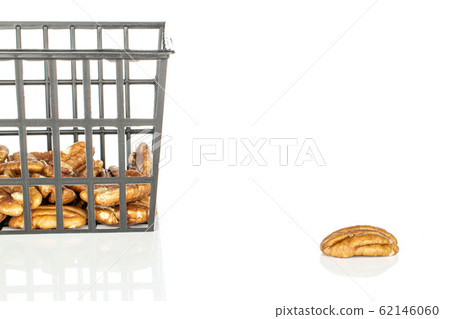 Brown pecan nut isolated on white Brown pecan nut isolated on white 62146060