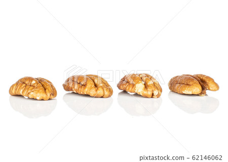 Brown pecan nut isolated on white Brown pecan nut isolated on white 62146062