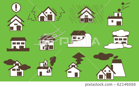 House and disaster illustration set 62146088