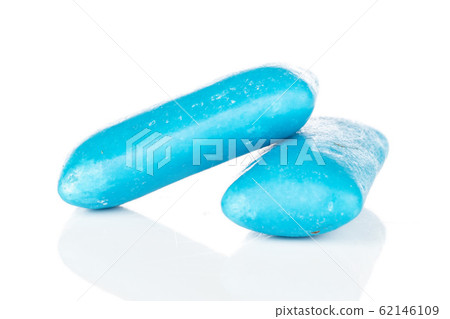 Blue chewing gum isolated on white Blue chewing gum isolated on white 62146109