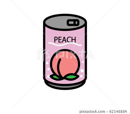 Illustration of peach can juice / empty can / peach / material 62148884