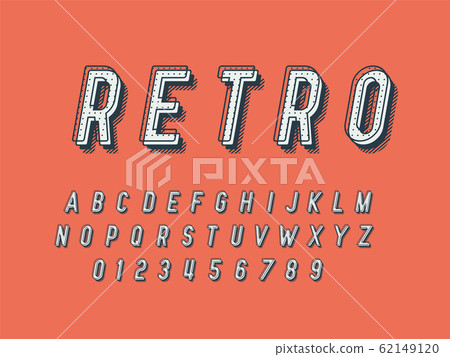 Stylish trendy logotype Retro Bar. 3D colorful 62149120