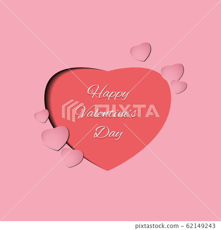 Paper cut heart valentines card - Stock Illustration [62149243] - PIXTA