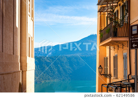Scenic sight in Castel Gandolfo, with the Albano Scenic sight in Castel Gandolfo, with the Albano 62149586