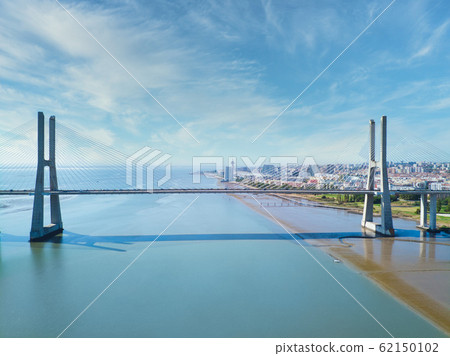 Aerial View Of Vasco Da Gama Bridge In Lisbon Aerial View Of Vasco Da Gama Bridge In Lisbon 62150102