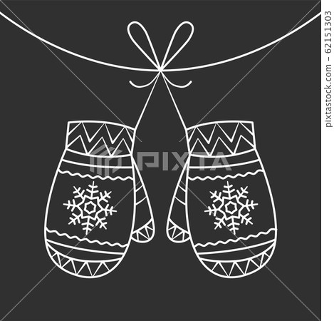 Christmas mittens illustration. 62151303