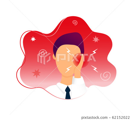 Man with earache touching his ear Man with earache touching his ear 62152022