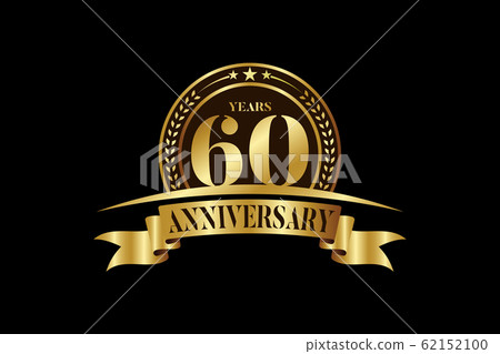 Celebrating 60th anniversary golden sign Vector Image