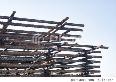 Construction rebar steel work reinforcement. Iron 62152462