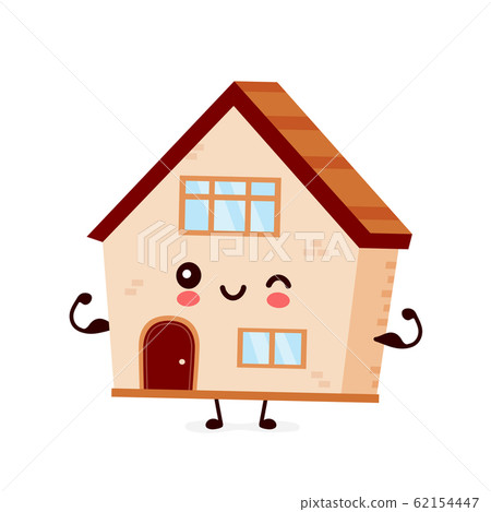 Cute happy smiling house. Vector Cute happy smiling house. Vector 62154447