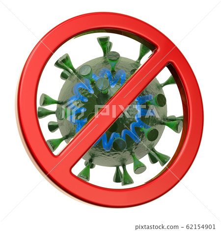 Coronavirus with genome rna inside forbidden sign Coronavirus with genome rna inside forbidden sign 62154901