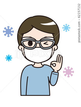 Dad in a mask that blocks viruses and fungi Dad in a mask that blocks viruses and fungi 62157132