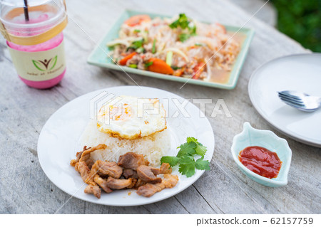 deep fried pork with rice and egg deep fried pork with rice and egg 62157759