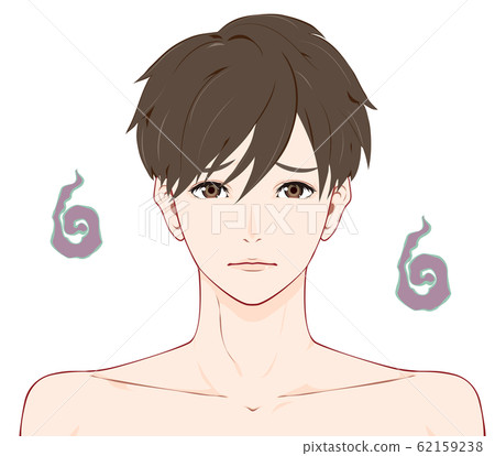 A man with a troubled face bare skin A man with a troubled face bare skin 62159238