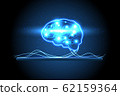 Human brain on tablet. Digital human brain. 62159364