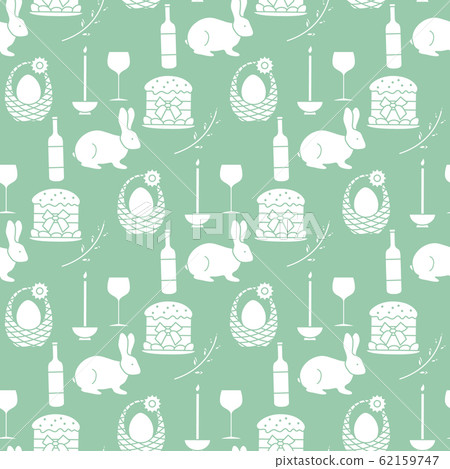 Vector seamless pattern Easter symbols Festive 62159747