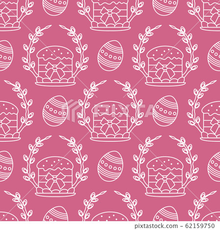 Vector seamless pattern Easter symbols Festive Egg 62159750