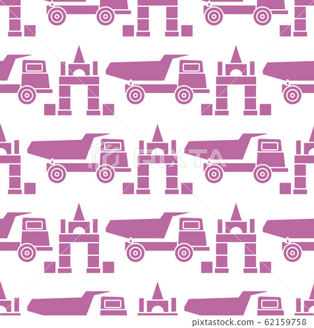 pink and purple dump truck