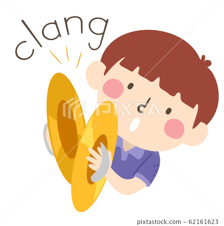 Illustration of a Ding Sound and a Call Bell. Learning Onomatopoeia Stock  Photo - Alamy