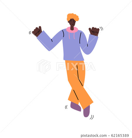 Black male teenager doing dance move - happy... - Stock Illustration  [62165389] - PIXTA