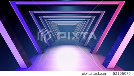 Futuristic light on gate way bridge structure , 3d rendering. 62166075