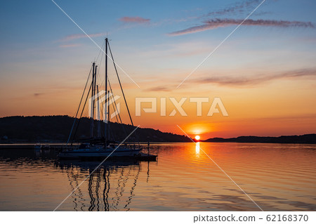 Sunset in the city Fjaellbacka in Sweden Sunset in the city Fjaellbacka in Sweden 62168370